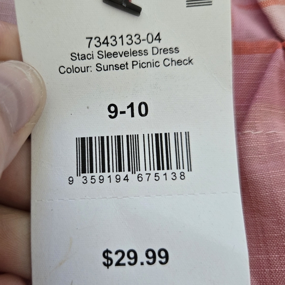 NWT Cotton On Kids Plaid Sundress, 9-10 - Picture 5 of 6